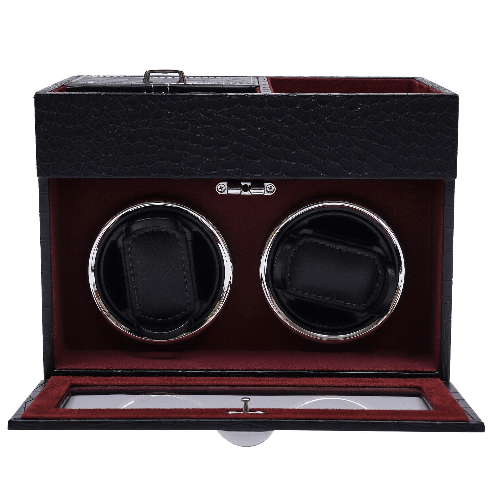 Automatic Watch Winder 2 Watches Winder Display Box with LED Light
