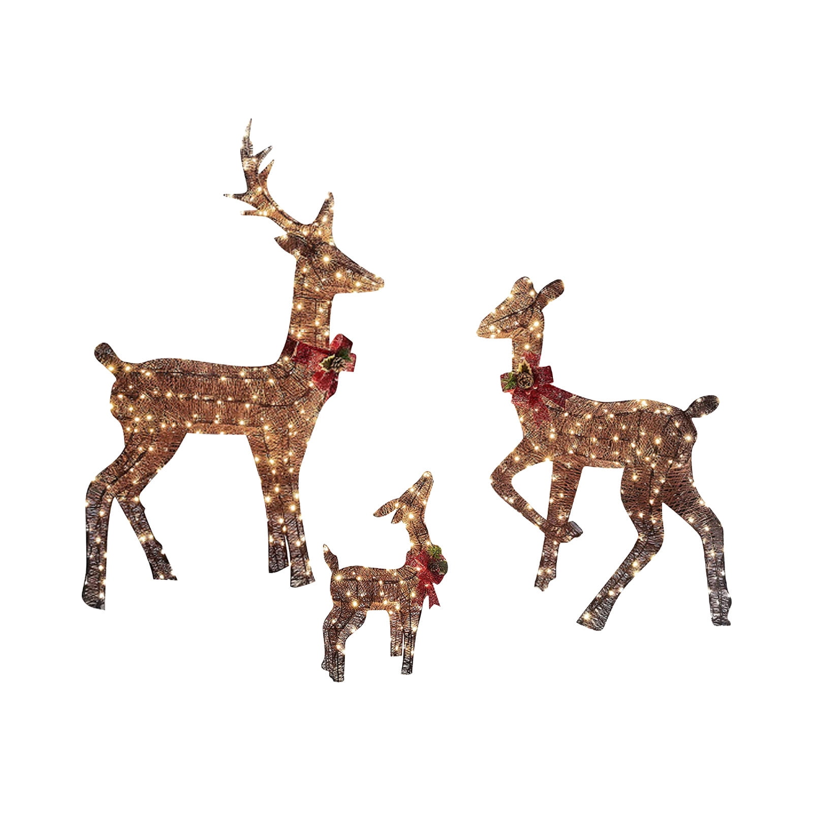 RKSTN 3-Piece Christmas Reindeer Family Reindeer Christmas Decoration  Lighted Reindeer for Home Lawn Yard Garden Indoor Outdoor Decor, Christmas  Decorations on Clearance 