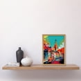 thumbnail image 2 of Nottingham City England Cityscape Vibrant Abstract Artwork Framed Wall Art Print A4, 2 of 4