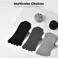 thumbnail image 3 of 5 Pairs Toe Socks Men's Crew Neck Cotton Running Casu, 3 of 5