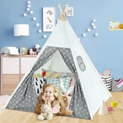 Kids Teepee Tent for Toddlers 3-6 Year Boys Girls Indoor Outdoor Portable Canvas Playhouse