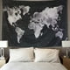 thumbnail image 1 of Tapiz de mapa del mundo, tapices de pared, Mandala, tapiz bohemio blanco y negro, decoración para las paredes del salón (mapa del mundo negro brillar Electrónica, 1 of 5