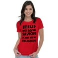 thumbnail image 3 of Jesus Is My Savior Not My Religion Womens Fitted Plus Size Graphic Tee Brisco Brands 2X, 3 of 5