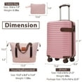 thumbnail image 2 of PAPROOS Luggage Sets, 3 Piece Carry on Luggage with Spinner Wheels and Bags, Lightweight Hardshell Suitcase Set with TAS Lock, ABS 20 inch Luggage for Travel, Pink, 2 of 9
