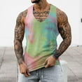 thumbnail image 2 of Baqcunre Tank Tops Men Male Spring And Summer Tie Dye Tank Oversized Breathable Strapless Sleeveless Top T-Shirts For Men Tops For Men Yellow XXL, 2 of 8