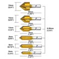 thumbnail image 2 of Countersink Drill Bit, Countersink Drill Bit Set with 82 Degree Center Countersink Bits for Wood Quick Change Bit 6mm - 19mm 6 Pcs, 2 of 5