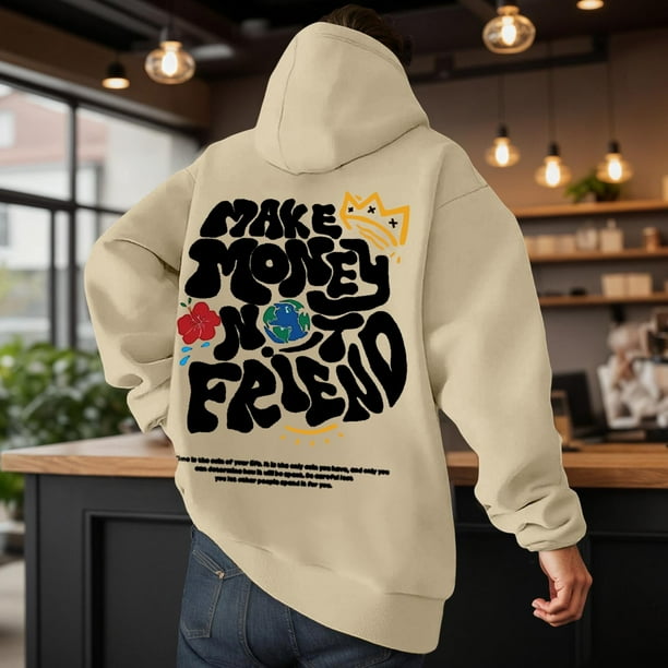 MHFRRA Sudadera con Capucha, Suave y Cómoda, para Uso Informal, Ligera, Deportiva y para Exteriores Caqui