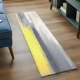 thumbnail image 4 of Yellow Gray Large Area Rugs for Bedroom Living Room, Soft Non Slip Carpet Bedside Rug, Contemporary Abstract Oil Painted Art Rectangular Floor Cover Kitchen Accent Rug 2'x6' for Dining Room/Office, 4 of 9