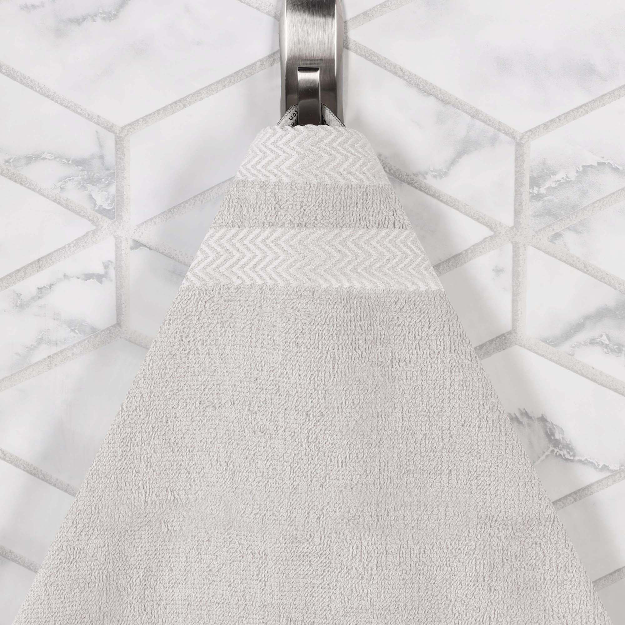 Superior Hays 9 Piece Cotton Plush Towel Set, Ultra Soft Absobent Towels, Platinum