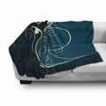 thumbnail image 3 of Floral Soft Flannel Fleece Throw Blanket, Classic Ornamental Swirled Flower Beauty with Curved Petals Design, Cozy Plush for Indoor and Outdoor Use, 50" x 60", Petrol Blue Dark Blue, by Ambesonne, 3 of 6