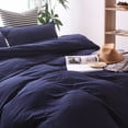 thumbnail image 4 of Ensemble de Housse de Couette Unie 3 Pcs Bleu Violacé (Simple), 4 of 7