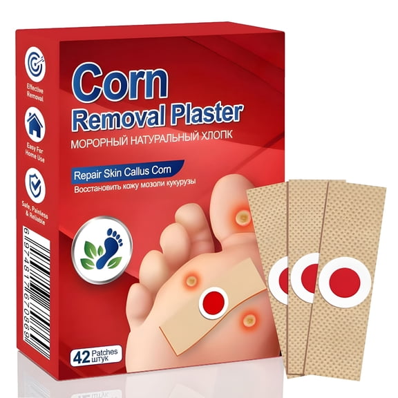 QARUN Corn and Callus Remover for Toes and Feet - Extra Strength 40% Salicylic Acid Nursing Pads-Formulated With a Safe Formula to Effectively Remove Corns and Calluses（42 Pack）