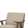 thumbnail image 2 of Fabric Upholstered Accent Chair with Curved Armrests, Light Brown- Saltoro Sherpi, 2 of 3
