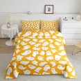 thumbnail image 2 of Homewish Ghost Silhouette Full Size Comforter Sets for Gifts, Vibrant Orange Cute Skull Bedding Comforter Set, Halloween Reversible, 3-Piece, 1 Comforter and 2 Pillowcases, 2 of 6