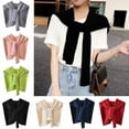 thumbnail image 3 of Skin-Touching Versatile Lady Knitted Thin Shoulder Costume Shawl Fake Lapel K6O9, 3 of 6