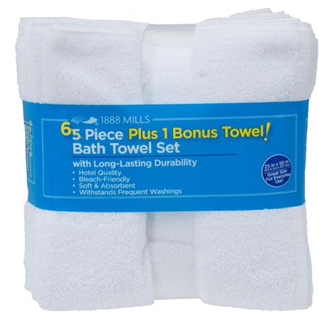 6-Piece Value Bath Towel Set, White
