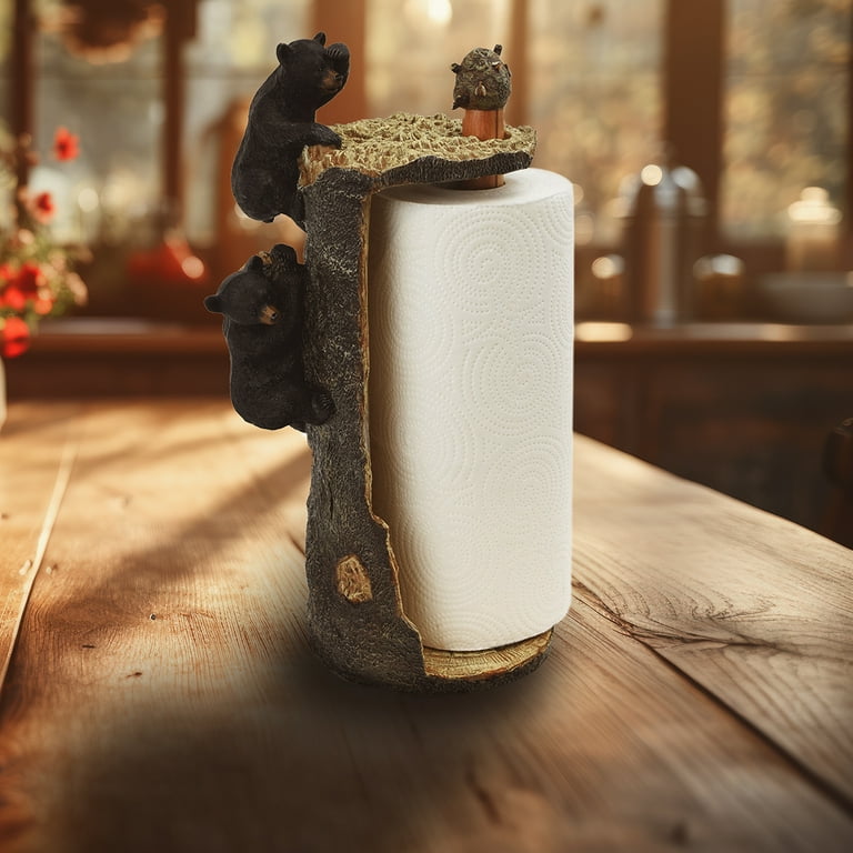 Black Bears Paper Towel Roll Holder Kitchen Storage Essentials Cabin Home Decor Black Bears Paper Towel Roll Holder Kitchen Storage Essentials Cabin Home Decor