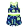 thumbnail image 3 of MSemis Kids Girls 2 Piece Tankini Swimsuit Bikini Set Racerback Tank Top Shorts Navy Blue 8, 3 of 6