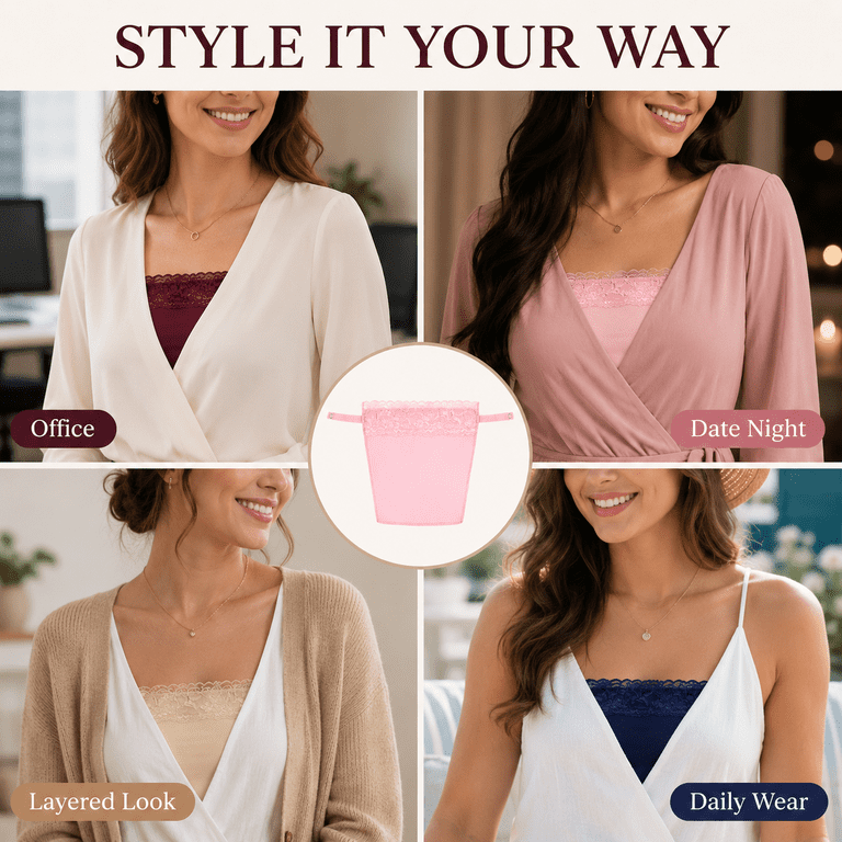 modesty inserts for low cut dresses Women's Lace Clip-on Camisole Panel, Adjustable Mock Insert Low- Tops, Breathable Mock Camisole Tops for Women, Anti-Exposure Modesty for Cut in Summer(One size) model-name:christy Material:Chiffon Lulus | Red Jersey Cami modesty