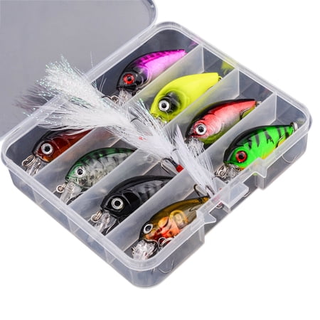 8pcs Minnow Fishing Lures Floating Hard Baits Artificial Baits Crankbait Swimbait Fishing Tackle Lure Enduring