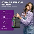 thumbnail image 3 of Karaoke Machine for Adults Kids - Portable Wireless Bluetooth Speaker with 2 Wireless Microphones, Supports for TWS, USB, FM, AUX in, TF Card, for Party, Meeting, 3 of 7