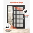 thumbnail image 5 of VEVOR Bypass Sliding Door Hardware Kit, 5 ft Aluminum Alloy Dual-Track Bypass Door Hardware, Smooth and Quiet Sliding, Easy to Install, for 1" to 1 3/4" Thickness 30" Width 2 Door System, for Closet, 5 of 9