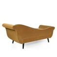 thumbnail image 4 of GDF Studio Jakyrah Contemporary Chaise Lounge with Scroll Arms, Turmeric Orange Velvet and Dark Brown, 4 of 11