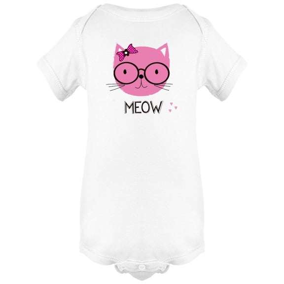Meow Adorable Pink Kitten Bodysuit Infant -Image by Shutterstock, Newborn