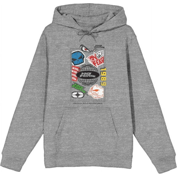 No Fear Unleash Bold Adventures Adult Heather Gray Long Sleeve Hoodie-3XL
