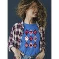 thumbnail image 2 of Lucky Love Emojis - Retro Argyle Graphic Women's T-shirt, 2 of 4