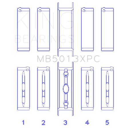 King Engine Bearings Mb5013Xpc Engine Crankshaft Main Bearing Set