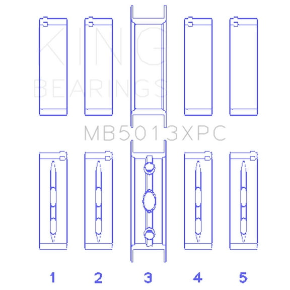 King Engine Bearings Mb5013Xpc Engine Crankshaft Main Bearing Set