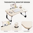 thumbnail image 4 of Portable Foldable Desk, 23.6 In Laptop Desk Table Workspace Office Organizer Bed Sofa Tray with Slots/Cup Holder/Drawer, Anti-Slip for Reading Writing Eating Watching, 4 of 5