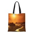 thumbnail image 1 of JSDART Canvas Tote Bag Colorful Sunset Harris Beach Beautiful Fine Ocean Into Reusable Handbag Shoulder Grocery Shopping Bags, 1 of 1