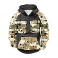thumbnail image 2 of Zylanna Men's Hooded Sweatshirts with Pockets, Soft & Warm Camouflage Half-Zip Casual Sport Hoodies Pullover for Men Dark Gray, 2 of 3