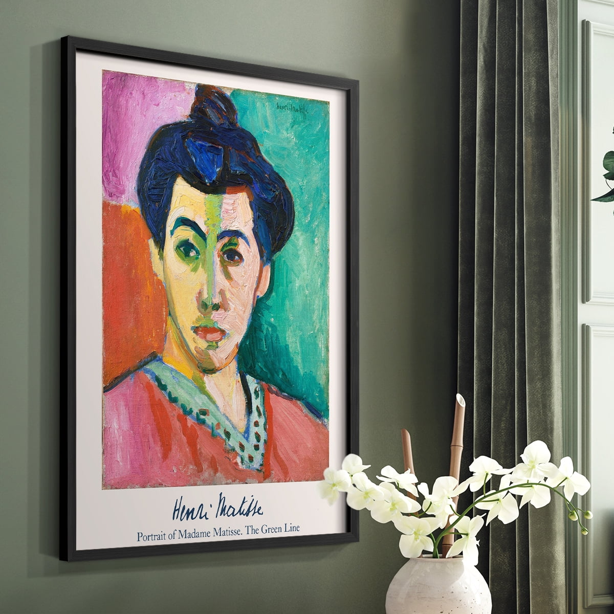 Matisse DIII Framed Print in Black Solid Wood Framed Print No Nail Hanging