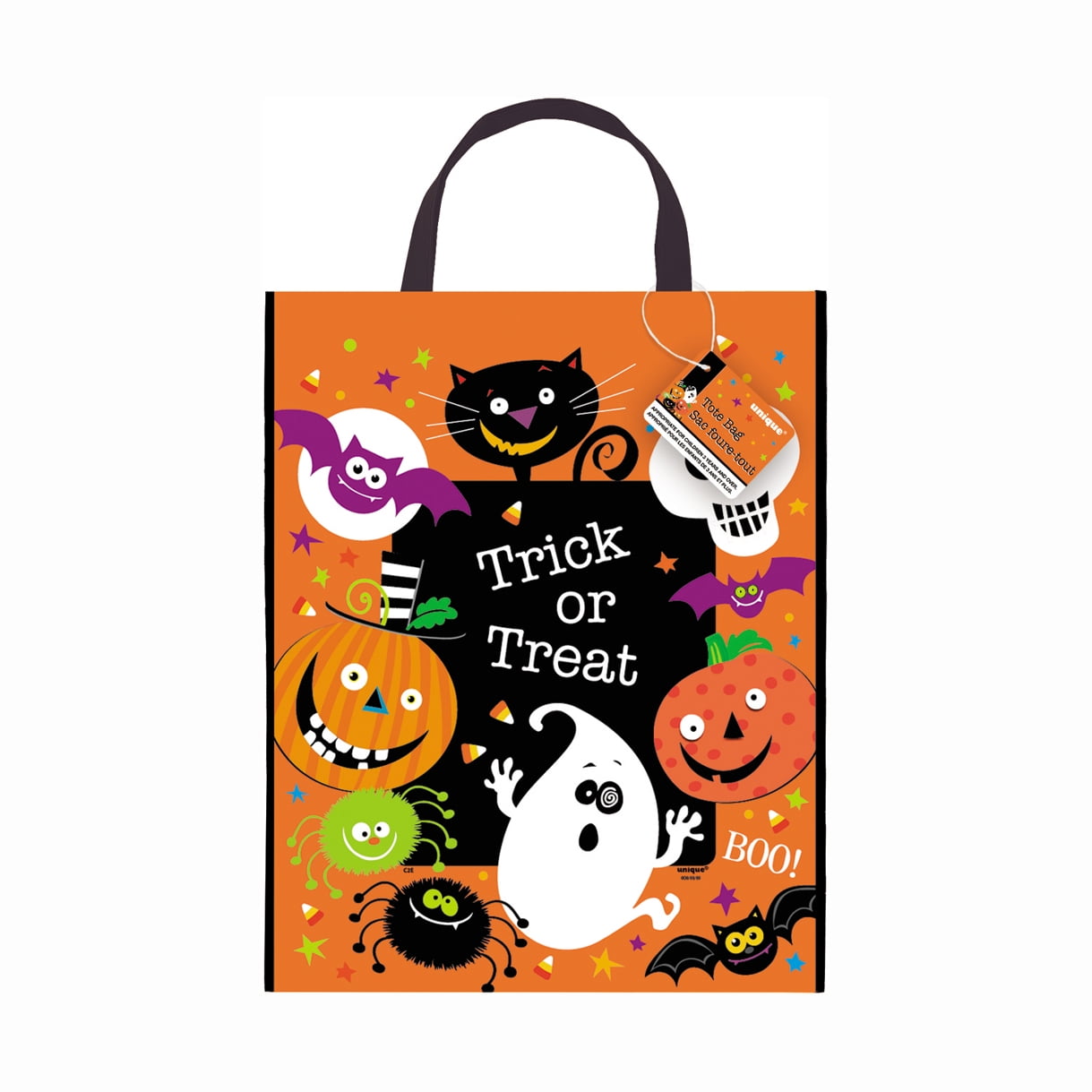 Pack of 50 Orange and Black Polka Dot Halloween Treat Bags