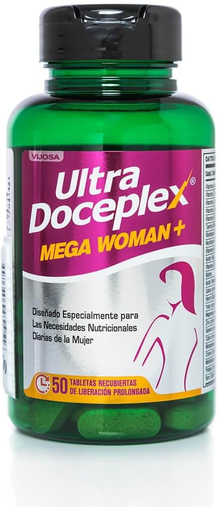 Ultradoceplex Mega Woman+ (50 Tablets) - Antioxidant Protection, Energy Production, Anti-Stress Factors | Daily Nutritional Support for Women