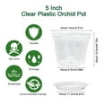 thumbnail image 6 of Hvmvliv Clear Orchid Pots 5Pcs Transparent Planting Pots with Holes Plastic Planting Cultivation Pots Breathable Flower Plant Nursery Pot with Trays Garden Supplies Multicolor, 6 of 9
