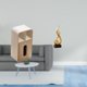 thumbnail image 2 of Funda rectangular multiusos para caja de pañuelos con diseño de llama de resina abstracta de arte moderno para decoración de oficina y sala de estar., 2 of 8