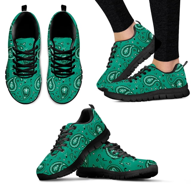 Zapatos de mujer con flores de anacardo estilo bohemio, cómodos tenis con cordones para niñas, zapatillas informales con estampado floral, zapatos verdes