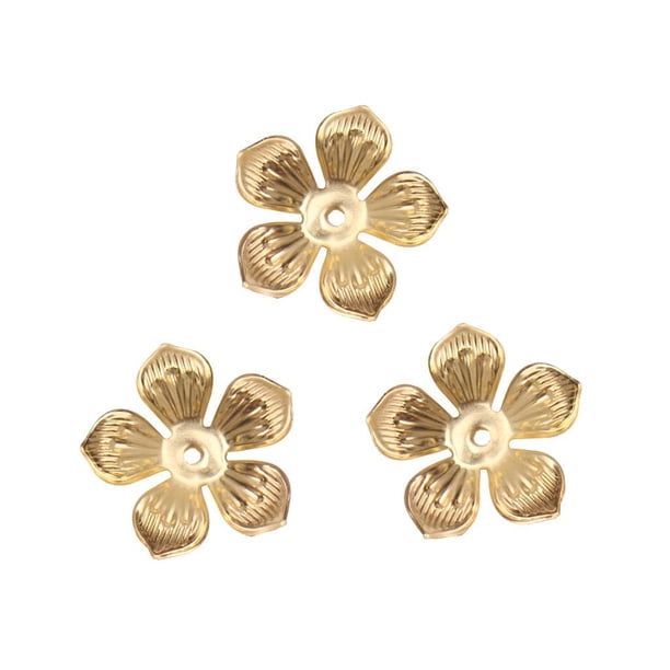 100 Piezas De Flores De Filigrana Colgante De Forma De Rebanada Perfecl Filigrana Flores Rebanada Oro