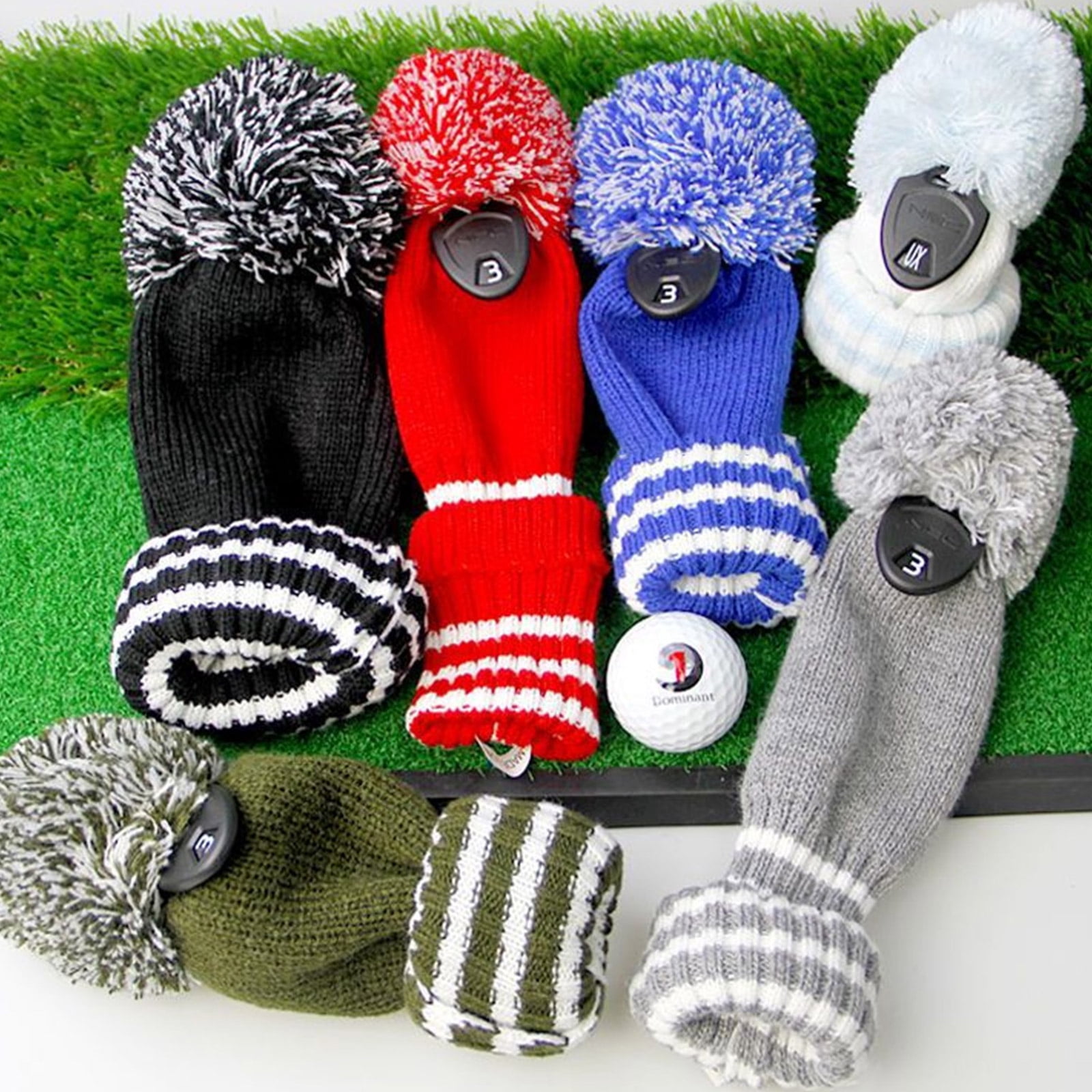 3pcs Protective Golfs Club Headcover Soft Durability Universals Golfs Club Covers for Driver Soft Inner Lining