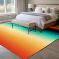 thumbnail image 4 of Bohemian Gradient Green Area Rugs 5x7 ft Modern Minimalist Orange Yellow Black Ocean Beach Washable Rug Non Slip Indoor Carpet Absorbent Floor Mat for Living Room Bedroom Dining Room, 4 of 9