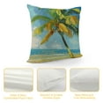 thumbnail image 4 of ARISTURING  Tropical Throw Pillow Cushion Cover, Coconut Palm Tree Branches on The Beach Exotic Nature Print, Decorative Square Accent Pillow Case,Yellow Sky, 4 of 5