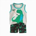 thumbnail image 4 of TOWED22 Toddler Baby Boy Summer Outfit Short Sleeve Letter Print T Shirt Top Cotton Shorts 2Pcs Summer Outfit(AG,3-4 Y), 4 of 4