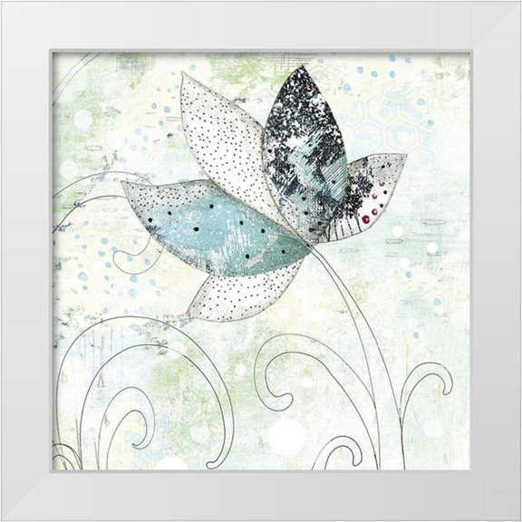 Ogren, Sarah 12x12 White Modern Wood Framed Museum Art Print Titled - Zen Floral I