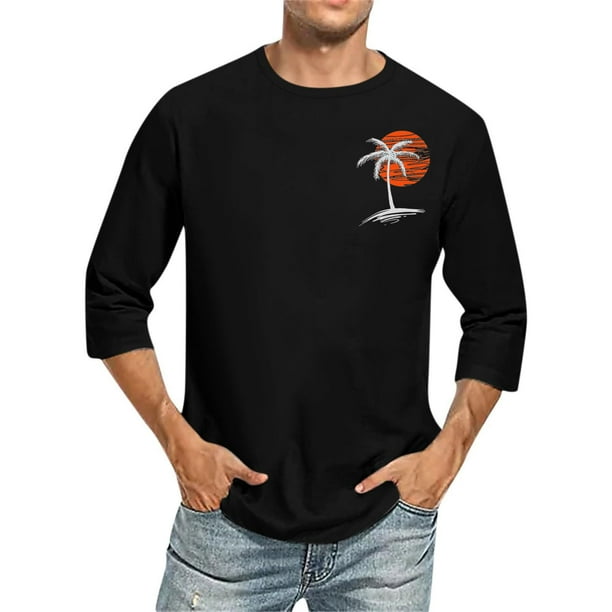 Amzcrzy - Sudadera Para Hombre, Estilo Casual, Cuello Redondo, Manga Corta, Estampado, Color Negro, Xl