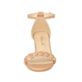 thumbnail image 6 of BLISSFUL STEP Women's Block Heels Ankle Strap Braided Heel Sandals Nude (Size 7.5), 6 of 7