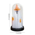 thumbnail image 3 of RBCKVXZ Halloween Decorations, Light Up Ghost in Glass Cloche, Cute Standing Ghost Statue with Light for Home, Kitchen, Mantel, Tabletop, Party and Holiday Decorations (Orange,8.5"), 3 of 6